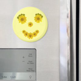 ハッユーモアのあるプブライトイエローフラワースマイル マグネット