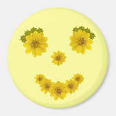 ハッユーモアのあるプブライトイエローフラワースマイル マグネット (正面)