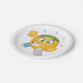 ハッランニングピー絵文字 ペーパープレート (アングル)