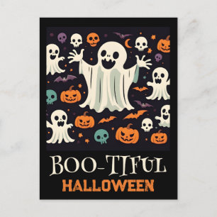ハッ不気味ピー幽霊ブーティハロウィーン シーズンポストカード