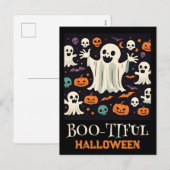 ハッ不気味ピー幽霊ブーティハロウィーン シーズンポストカード (正面/裏面)
