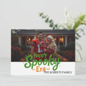 ハッ不気味ピー時代カード、家族の写真ハロウィンカード (スタンド正面)