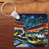 ハッ中国のプニューイヤースネーク2025 BSqK キーホルダー (正面)