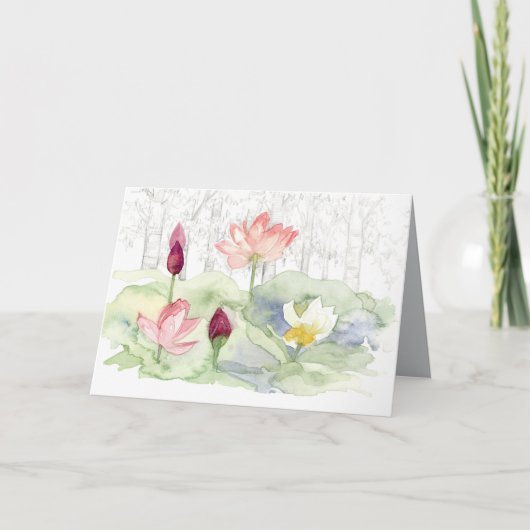 ハッ中国のプニューイヤー蓮の花池 カード (正面)