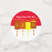 ハッ中国のプニューイヤー豚ランタン2019赤金ゴールド コンフェッティ (スモール正面)