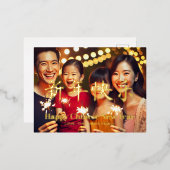 ハッ中国のプニューカスタムイヤー文字家族の写真 箔シーズンポストカード (正面/裏面)