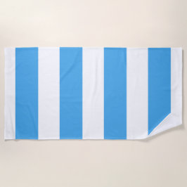 ハッ人気があるプサマーブルー&ホワイトワイドストライプ ビーチタオル