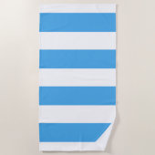 ハッ人気があるプサマーブルー&ホワイトワイドストライプ ビーチタオル (正面)