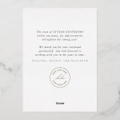 ハッ企業のプホリデーズクリスマスリース金ゴールド 箔シーズンカード (裏面)