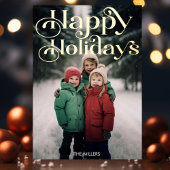 ハッ伝統的プミニマルホリデー1枚エレガント 箔シーズンポストカード