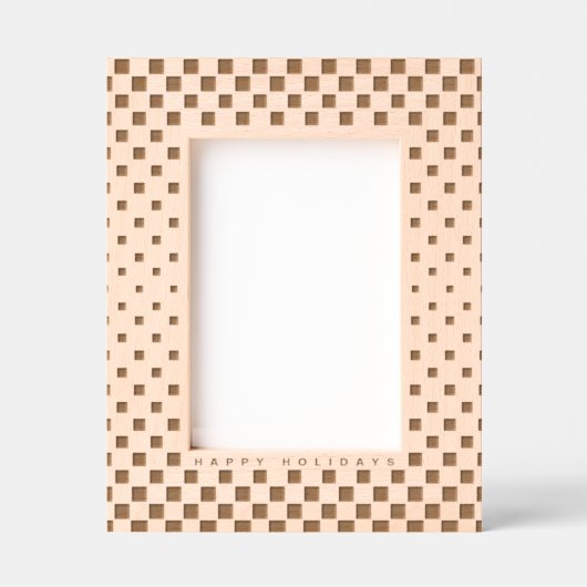 ハッ市松模様にプホリデー レーザー彫刻フレーム (正面)