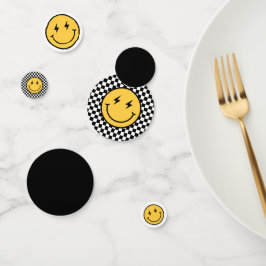 ハッ市松模様にプ顔誕生日 コンフェッティ