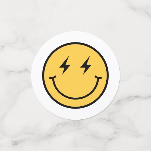 ハッ市松模様にプ顔誕生日 コンフェッティ (スモール正面)