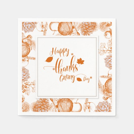 ハッ感謝してい与えズ スタンダードカクテルナプキン (正面)