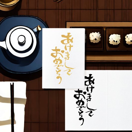 ハッ日本のプニューイヤー – ゴールデン 箔カード