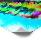 ハッ熱狂するプアキタドッグアートポートレート ポスター (角)