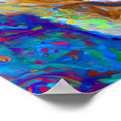 ハッ熱狂するプウィートテリアードッグポートレートアート ポスター (角)