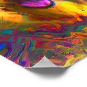 ハッ熱狂するプオールドイングリッシュシェプドッグポートレート ポスター (角)