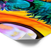 ハッ熱狂するプコカポウドッグアートポートレート ポスター (角)