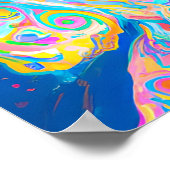 ハッ熱狂するプゴールデンドルドッグアートポートレート ポスター (角)