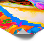 ハッ熱狂するプシャールペイドッグアートポートレート ポスター (角)