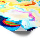 ハッ熱狂するプバリ猫ポートレートアート ポスター (角)