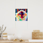 ハッ熱狂するプバリ猫ポートレートアート ポスター (キッチン)