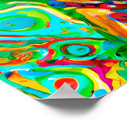 ハッ熱狂するプボクサードッグ2アートポートレート ポスター (角)