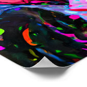 ハッ熱狂するプボストンテリアードッグ2アートポートレート ポスター (角)