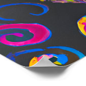 ハッ熱狂するプポルトガル水犬ポートレートアート ポスター (角)