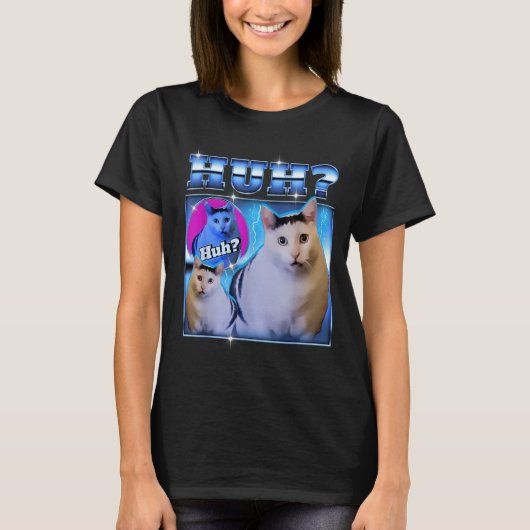 ハッ猫 楽しい 猫のミーム 変な猫 海賊版 Tシャツ (正面)