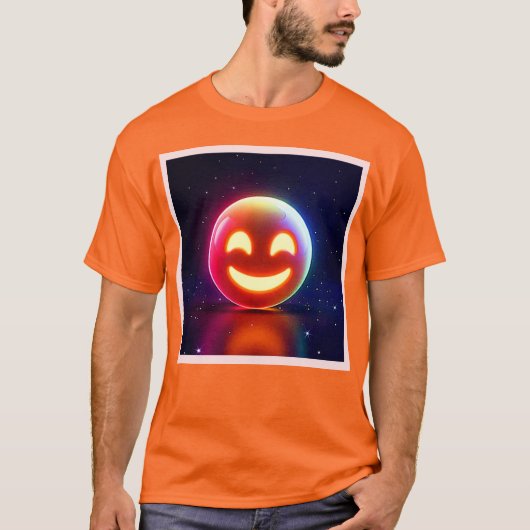 ハッ白熱［赤熱］光を放つプオルブ絵文字 Tシャツ (正面)