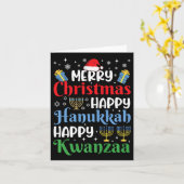 ハッ祝ドメリークリスマスハッピーハヌッカハップ カード (黄色い花)