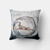 ハッ素朴プウィンターリースラビットホームデコール クッション (裏面)