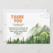 ハッ素朴プキャンパー最初の誕生日写真バック サンキューカード (正面)