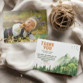 ハッ素朴プキャンパー最初の誕生日写真バック サンキューカード