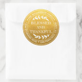 ハッ素朴プサンクスギビング差出人住所金ゴールド ラウンドシール (バッグ)