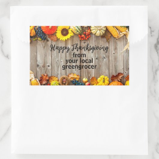 ハッ素朴プサンクスギビング秋ビジネスマーケティング 長方形シール (バッグ)