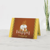 ハッ素朴プサンクスギビング秋フローラパンプキン カード (正面)