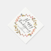 ハッ素朴プサンクスギビング秋秋リーフリース スタンダードカクテルナプキン (角)