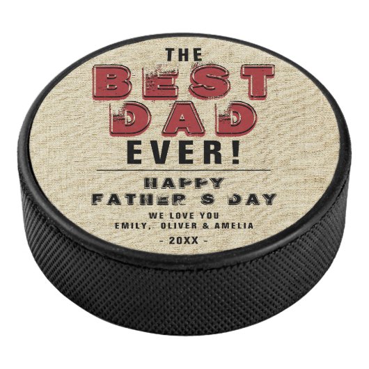 ハッ素朴プファーザーデー最高のパパタイポグラフィパパ アイスホッケーパック (3/4)