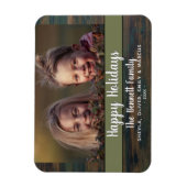 ハッ素朴プホリデースクリプトカスタムファミリーフォト マグネット (縦)