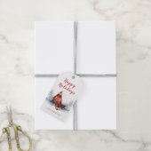 ハッ素朴プホリデーズウォーターカラーコテージレッド ギフトタグ (より糸付き)