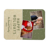 ハッ素朴プホリデーズスノー2フォトコラージュ マグネット (横)
