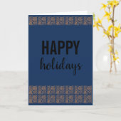 ハッ素朴プホリデーズパインコーンブルー空白の カード (黄色い花)