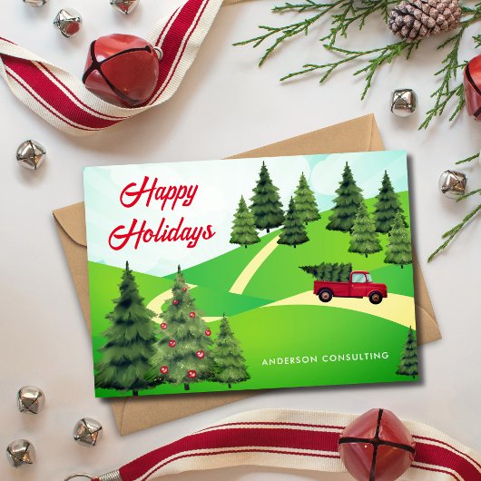 ハッ素朴プホリデーズレッドトラックツリービジネス シーズンカード