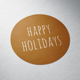 ハッ素朴プホリデー | マスタードブラウンクリスマス ラウンドシール