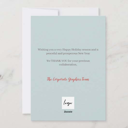 ハッ素朴プモダンホリデーのパイン企業のロゴ シーズンカード (裏面)