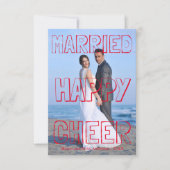 ハッ結婚したプ応援レッドブロック–3x5クリスマスカード 招待状 (正面)