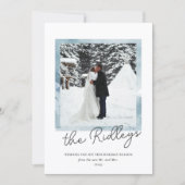 ハッ結婚したメリープホリデークリスマスフォトカード シーズンカード (正面)